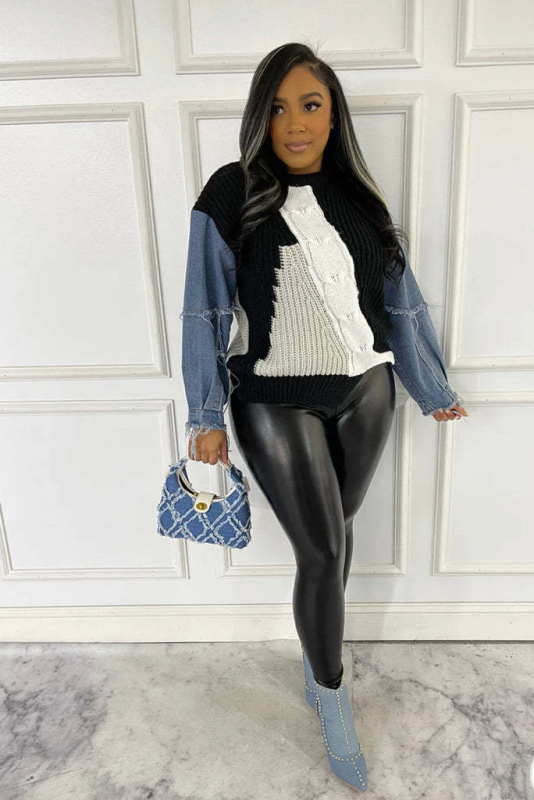 31267 tarpvalstybinis Europos ir Amerikos moteriškų naujų „Amazon“ nepriklausomos prekybos vietos geriausiai parduodamų džinsinių megztų siuvimo švarkų tiekimas