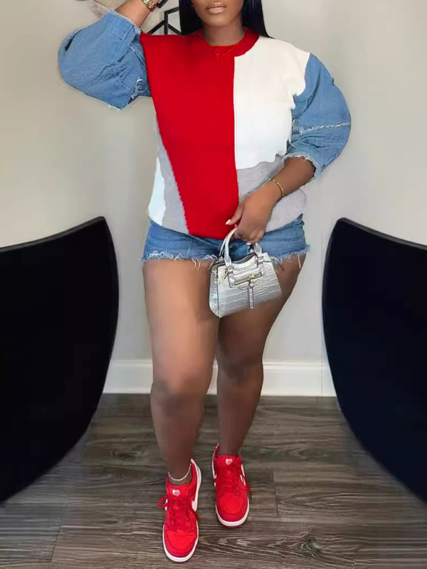 31267 tarpvalstybinis Europos ir Amerikos moteriškų naujų „Amazon“ nepriklausomos prekybos vietos geriausiai parduodamų džinsinių megztų siuvimo švarkų tiekimas