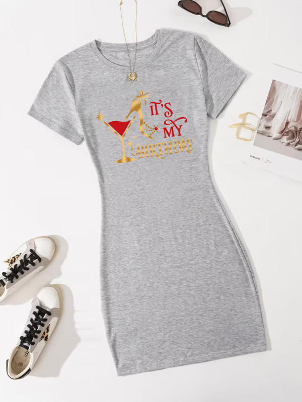 na zalihi želja eaby Amazon vanjska trgovina europski i američki ženski ROĐENDAN tiskani labavi kombinezon kratkih rukava okruglog izreza