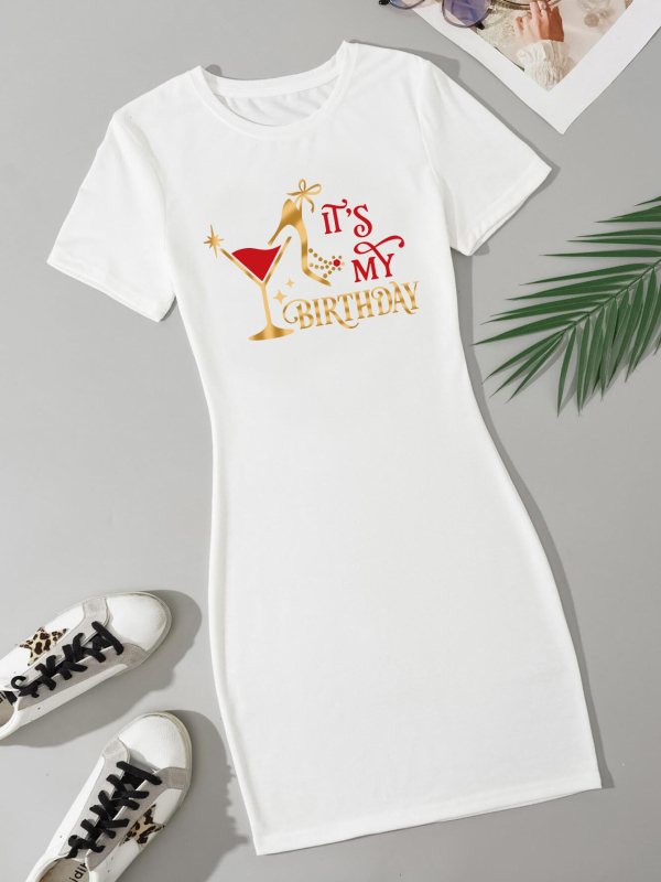 na zalihi želja eaby Amazon vanjska trgovina europski i američki ženski ROĐENDAN tiskani labavi kombinezon kratkih rukava okruglog izreza