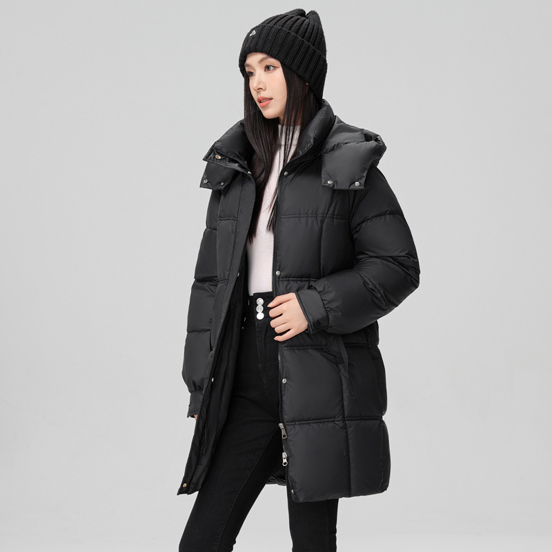 Dámska bavlnená polstrovaná čiapka so stredne dlhým golierom, jednofarebná, zahustená, teplá, temperamentná, študentské oblečenie, zahraničný obchod, výrobcovia bavlnených polstrovaných búnd v mene vlasov