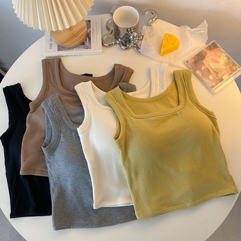 Nauja rudens ir žiemos šukuota šilta moteriška liemenė su krūtinės pagalvėlėmis, graži nugara, kvadratinė apykaklė, siauras kirpimas, vidiniai drabužiai, viršutiniai drabužiai be rankovių apačioje.