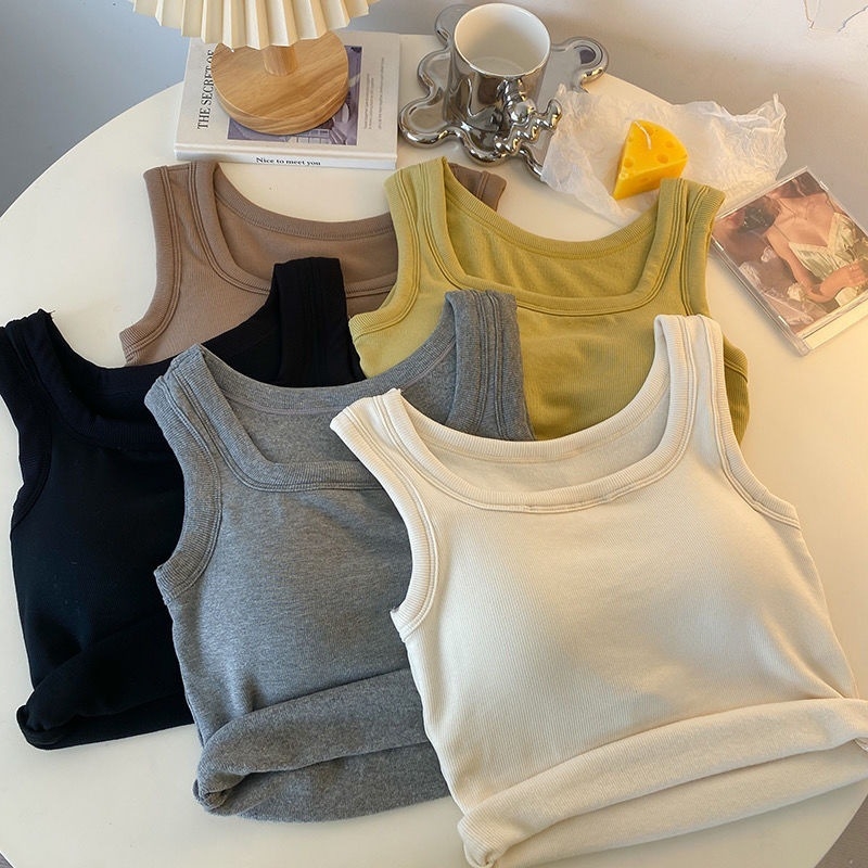 Nauja rudens ir žiemos šukuota šilta moteriška liemenė su krūtinės pagalvėlėmis, graži nugara, kvadratinė apykaklė, siauras kirpimas, vidiniai drabužiai, viršutiniai drabužiai be rankovių apačioje.