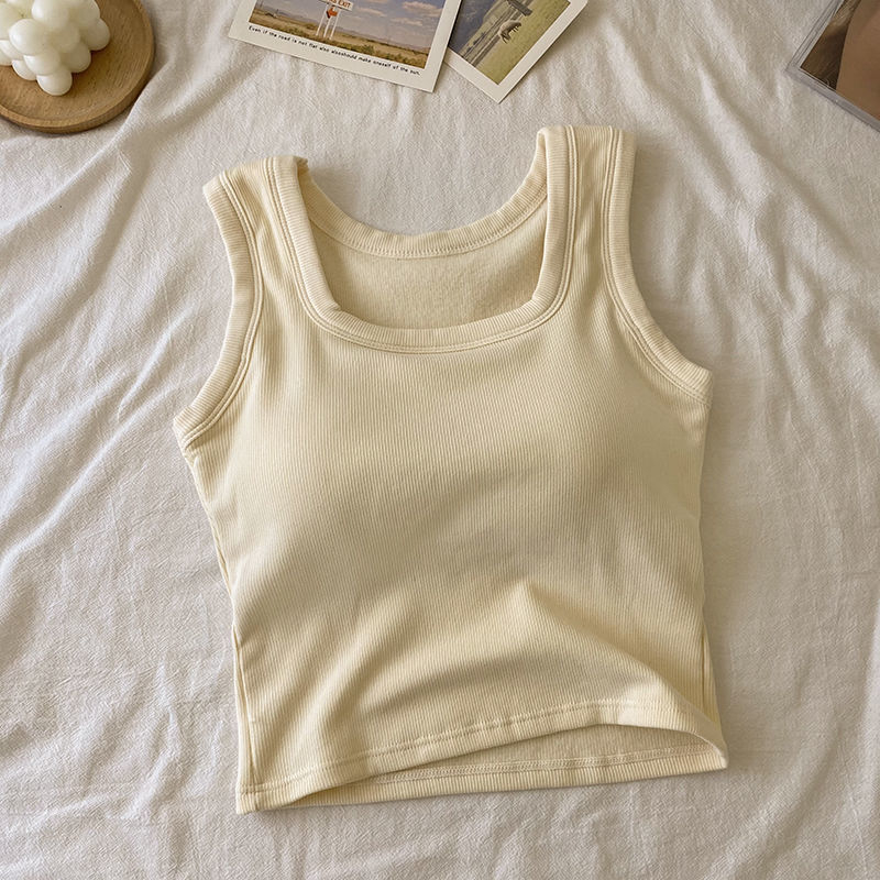 Nauja rudens ir žiemos šukuota šilta moteriška liemenė su krūtinės pagalvėlėmis, graži nugara, kvadratinė apykaklė, siauras kirpimas, vidiniai drabužiai, viršutiniai drabužiai be rankovių apačioje.