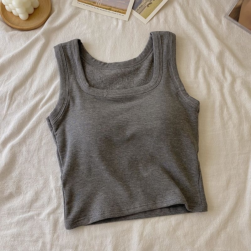 Nauja rudens ir žiemos šukuota šilta moteriška liemenė su krūtinės pagalvėlėmis, graži nugara, kvadratinė apykaklė, siauras kirpimas, vidiniai drabužiai, viršutiniai drabužiai be rankovių apačioje.