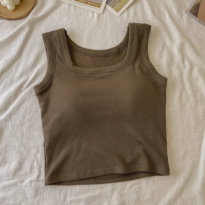 Nauja rudens ir žiemos šukuota šilta moteriška liemenė su krūtinės pagalvėlėmis, graži nugara, kvadratinė apykaklė, siauras kirpimas, vidiniai drabužiai, viršutiniai drabužiai be rankovių apačioje.