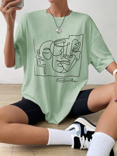 2024 Vara Albă Y2K Figură Abstractă Grafică Picătură S