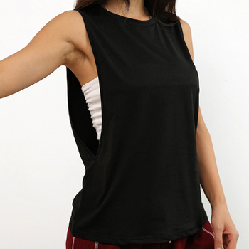 D1058 Euroopa ja Ameerika piiriülene naiste ühevärviline vabaaja mood mugav treeningvest käeauguga