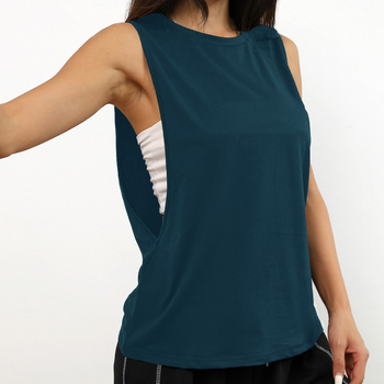 D1058 Euroopa ja Ameerika piiriülene naiste ühevärviline vabaaja mood mugav treeningvest käeauguga