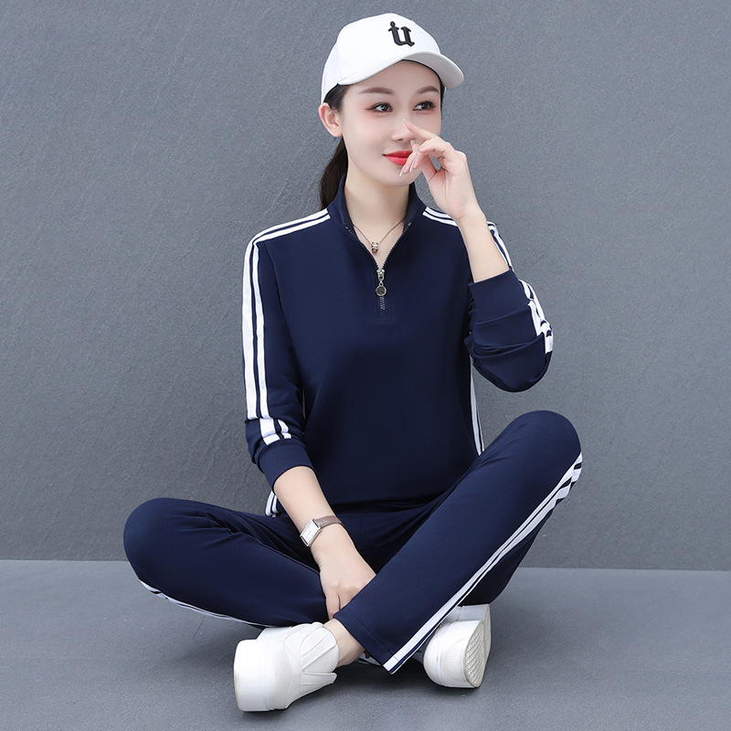 Costum sport de toamnă, îmbrăcăminte pentru femei, stil occidental la modă, primăvară și toamnă 2023, set de două piese pentru pulover casual european nou