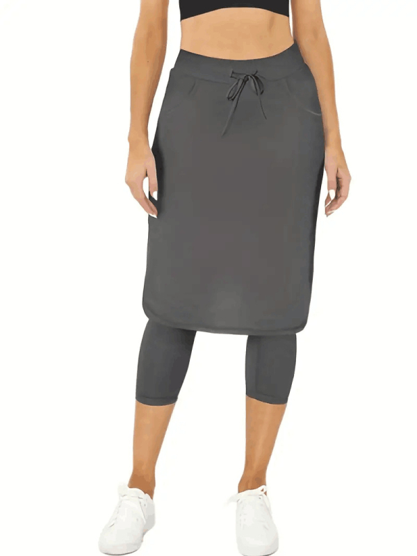 Uus toode Amazon AliExpressi väliskaubanduse naiste pingutusnööriga püksid, seelik, puusa pingul vöökoht, keha spordirinnahoidja seelikud