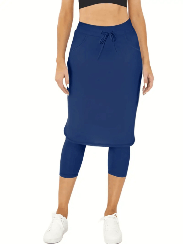 Uus toode Amazon AliExpressi väliskaubanduse naiste pingutusnööriga püksid, seelik, puusa pingul vöökoht, keha spordirinnahoidja seelikud