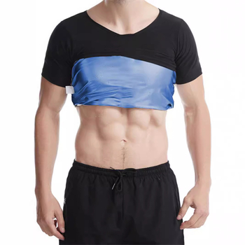 Pliusinio dydžio europietiškas ir amerikietiškas tarpvalstybinis prakaito kostiumas sportui, fitnesui, „Amazon“ vyriškas/moteriškas pilvo korsetas, juosmens prakaito korsetas trumpomis rankovėmis