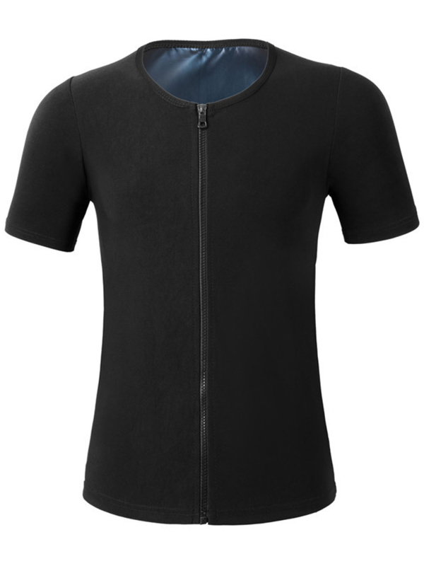 Pliusinio dydžio europietiškas ir amerikietiškas tarpvalstybinis prakaito kostiumas sportui, fitnesui, „Amazon“ vyriškas/moteriškas pilvo korsetas, juosmens prakaito korsetas trumpomis rankovėmis