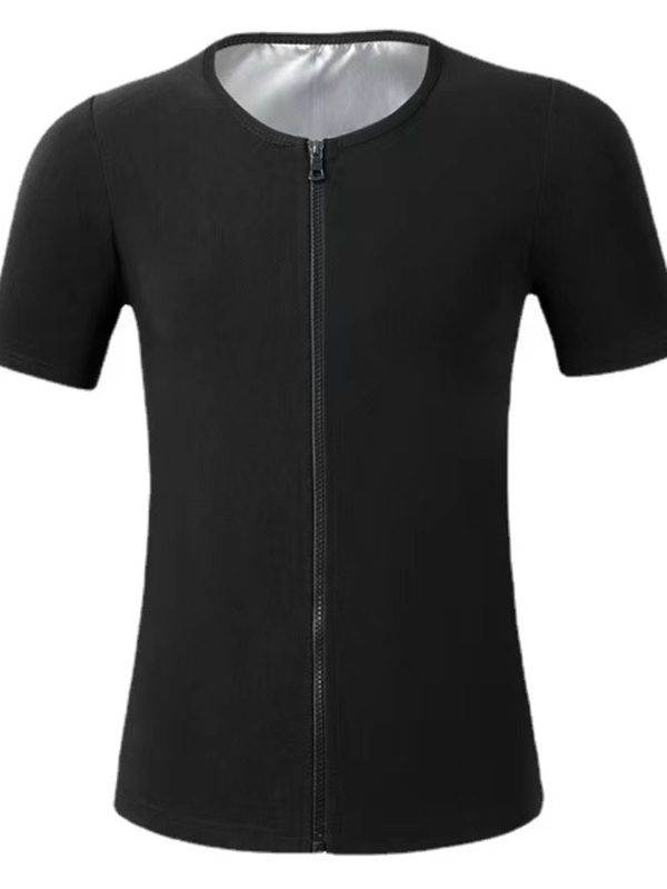 Pliusinio dydžio europietiškas ir amerikietiškas tarpvalstybinis prakaito kostiumas sportui, fitnesui, „Amazon“ vyriškas/moteriškas pilvo korsetas, juosmens prakaito korsetas trumpomis rankovėmis