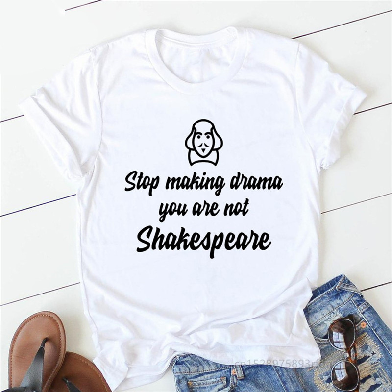 Ženska majica kratkih rukava s okruglim izrezom i uzorkom Shakespeareove drame, s prekograničnom željom/ebayem, kratkih rukava, za vanjsku trgovinu