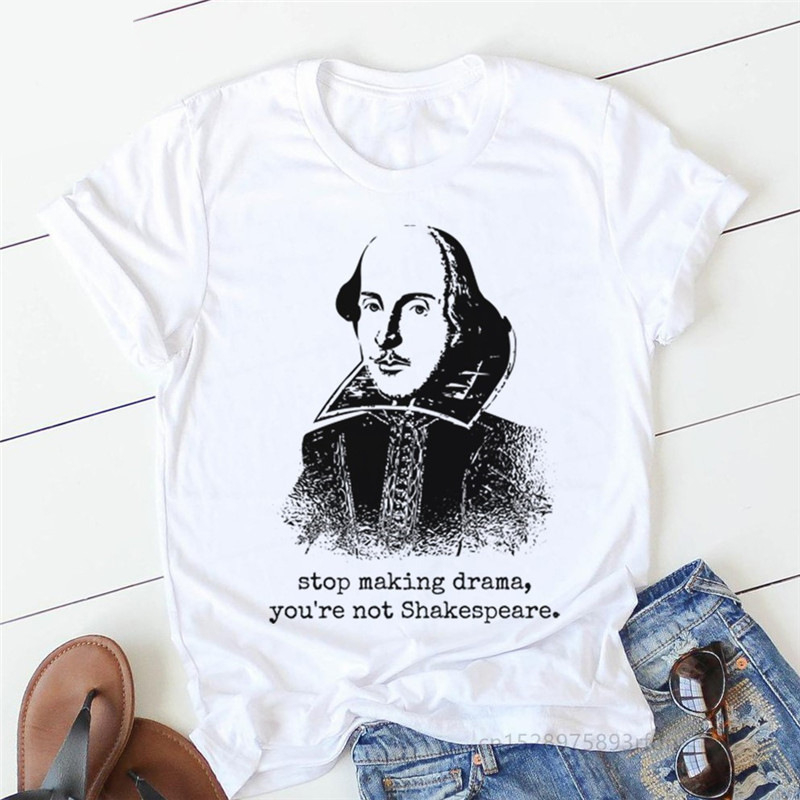 Ženska majica kratkih rukava s okruglim izrezom i uzorkom Shakespeareove drame, s prekograničnom željom/ebayem, kratkih rukava, za vanjsku trgovinu