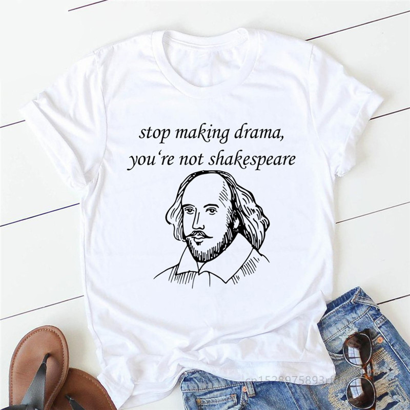 Ženska majica kratkih rukava s okruglim izrezom i uzorkom Shakespeareove drame, s prekograničnom željom/ebayem, kratkih rukava, za vanjsku trgovinu