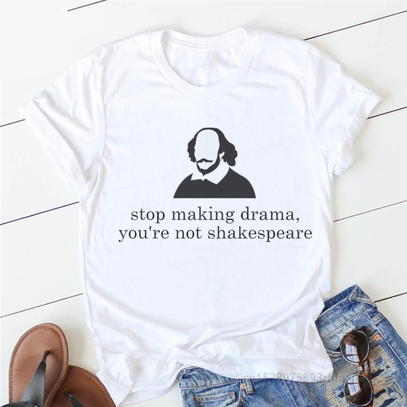 Ženska majica kratkih rukava s okruglim izrezom i uzorkom Shakespeareove drame, s prekograničnom željom/ebayem, kratkih rukava, za vanjsku trgovinu