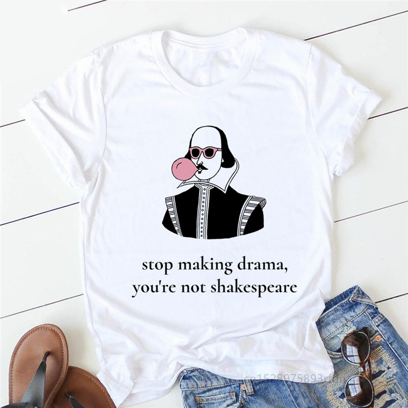 Ženska majica kratkih rukava s okruglim izrezom i uzorkom Shakespeareove drame, s prekograničnom željom/ebayem, kratkih rukava, za vanjsku trgovinu