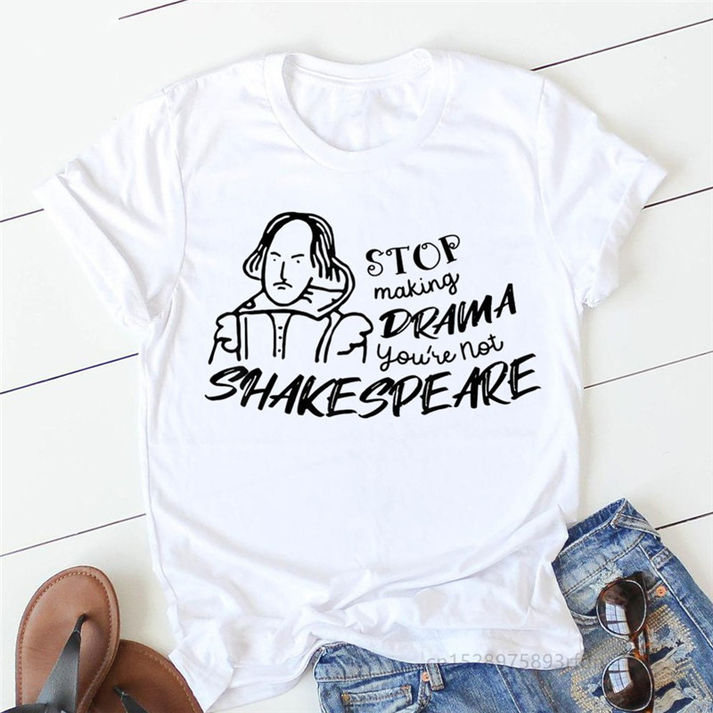 Ženska majica kratkih rukava s okruglim izrezom i uzorkom Shakespeareove drame, s prekograničnom željom/ebayem, kratkih rukava, za vanjsku trgovinu