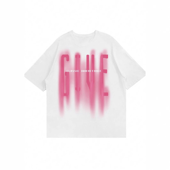 Tarpvalstybinės prekybos rožiniai pūkuoto rašto marškinėliai vyriški moteriški hiphopo marškinėliai trumpomis rankovėmis medvilniniai marškinėliai viršutiniai