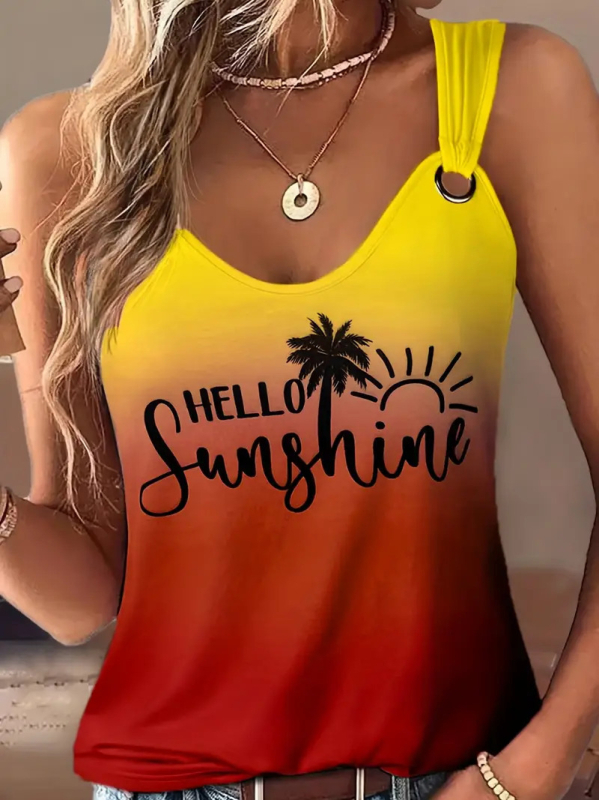 Ženski europski i američki ljetni 2024., novi jednostavni, široki, udobni, ležerni, modni prsluk s parnom kopčom, WN23