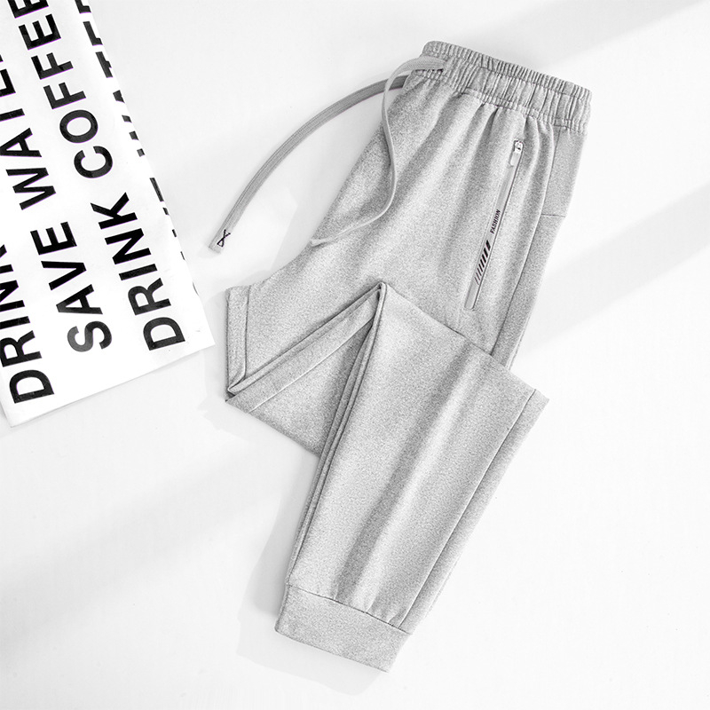 Meeste kevad- ja sügispluss-suuruses lahtised dressipüksid, kõrge vöökohaga, vabaaja püksid