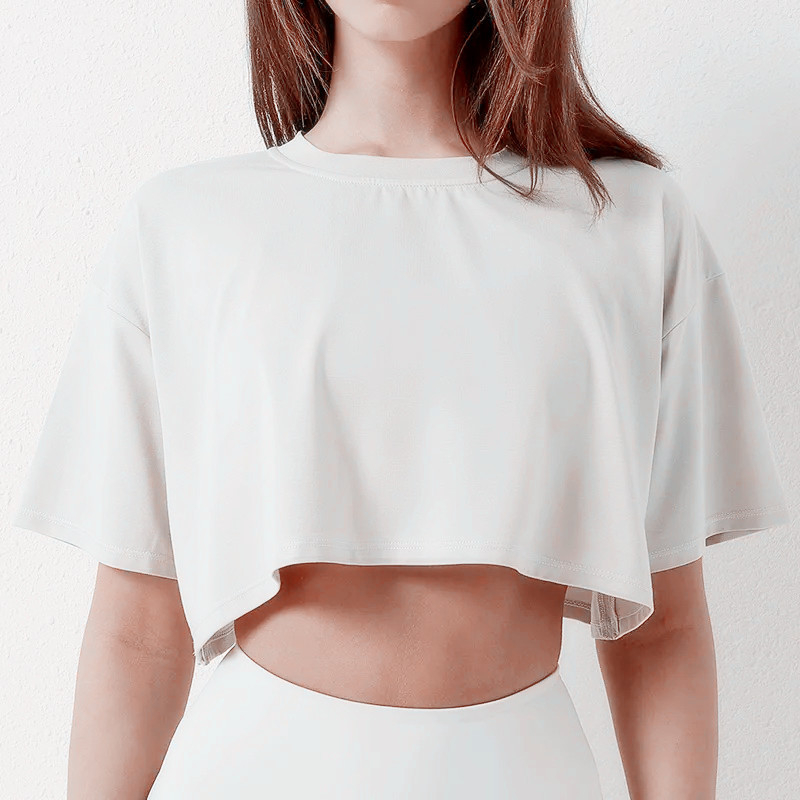 Prekogranična vanjska trgovina Europa i Sjedinjene Države ljetna nova jednobojna okrugla vratna majica Amazon za slobodno vrijeme, sportska kratka majica kratkih rukava za žene