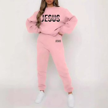 Džemper s dugim rukavima i tiskom slova, odijelo za jesen i zimu, novo europsko i američko modno ležerno žensko odijelo WE-WL1