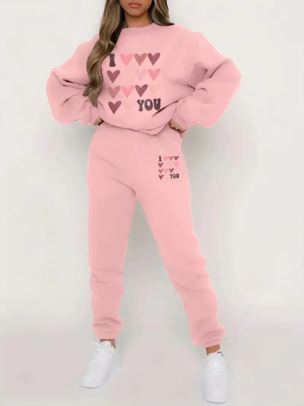 Džemper s dugim rukavima i tiskom slova, odijelo za jesen i zimu, novo europsko i američko modno ležerno žensko odijelo WE-WL1