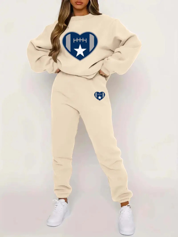 Džemper s dugim rukavima i tiskom slova, odijelo za jesen i zimu, novo europsko i američko modno ležerno žensko odijelo WE-WL1