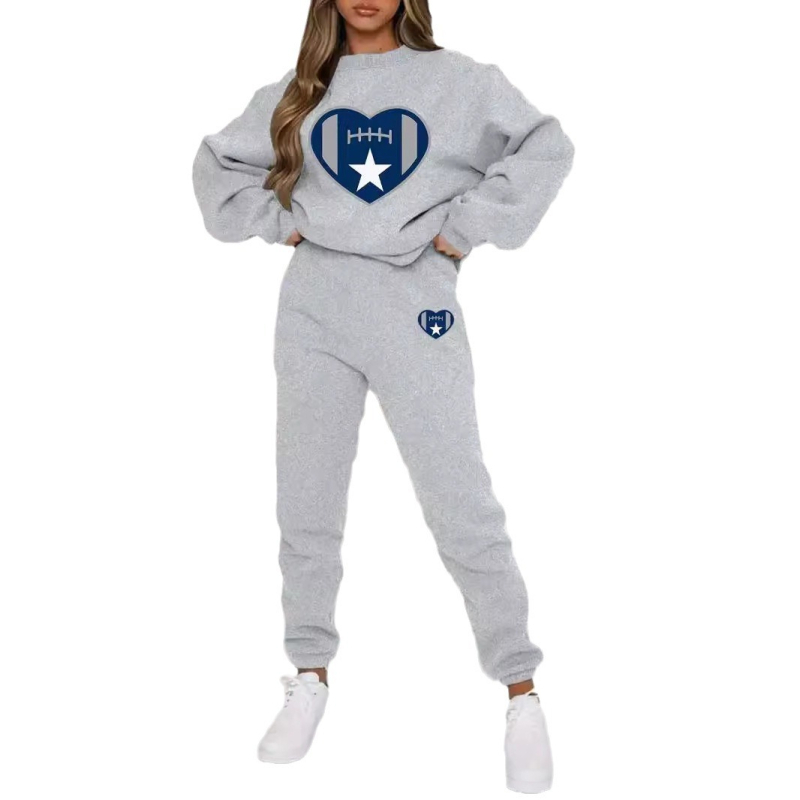 Džemper s dugim rukavima i tiskom slova, odijelo za jesen i zimu, novo europsko i američko modno ležerno žensko odijelo WE-WL1