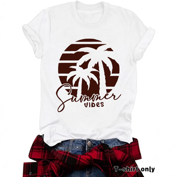 Független Állomású, Határokon Átnyúló Nyári Európai és Amerikai Tájkép Mintás, Kereknyakú Pulóver, Rövid Ujjú, eBay-es Női Póló