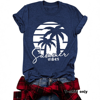 Független Állomású, Határokon Átnyúló Nyári Európai és Amerikai Tájkép Mintás, Kereknyakú Pulóver, Rövid Ujjú, eBay-es Női Póló