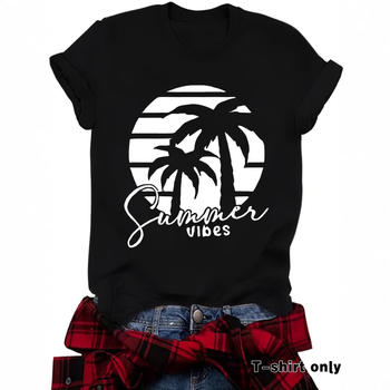 Független Állomású, Határokon Átnyúló Nyári Európai és Amerikai Tájkép Mintás, Kereknyakú Pulóver, Rövid Ujjú, eBay-es Női Póló