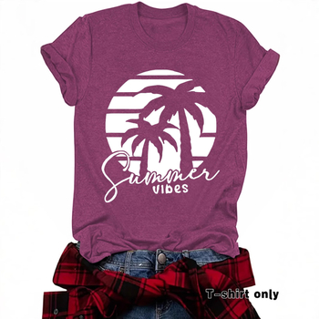 Független Állomású, Határokon Átnyúló Nyári Európai és Amerikai Tájkép Mintás, Kereknyakú Pulóver, Rövid Ujjú, eBay-es Női Póló