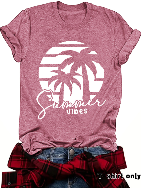 Független Állomású, Határokon Átnyúló Nyári Európai és Amerikai Tájkép Mintás, Kereknyakú Pulóver, Rövid Ujjú, eBay-es Női Póló