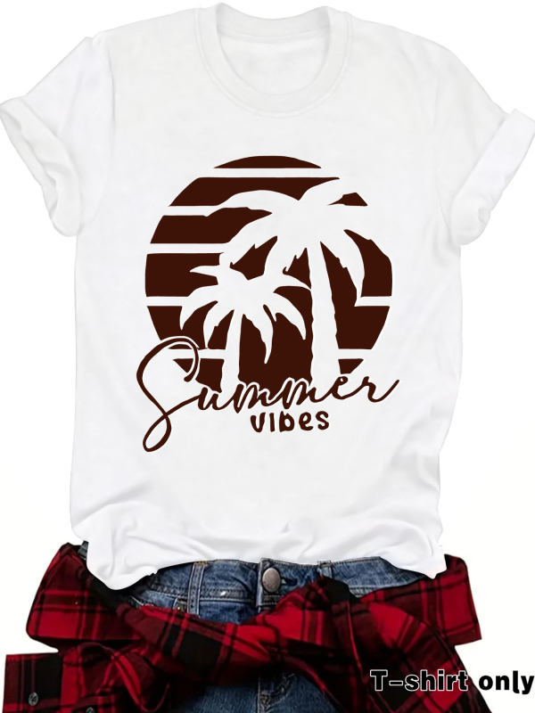 Független Állomású, Határokon Átnyúló Nyári Európai és Amerikai Tájkép Mintás, Kereknyakú Pulóver, Rövid Ujjú, eBay-es Női Póló