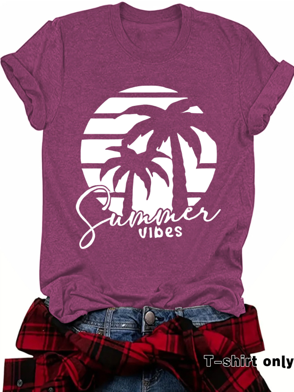 Független Állomású, Határokon Átnyúló Nyári Európai és Amerikai Tájkép Mintás, Kereknyakú Pulóver, Rövid Ujjú, eBay-es Női Póló