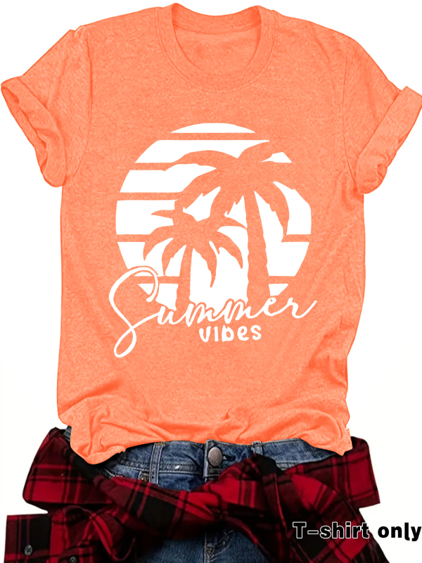 Független Állomású, Határokon Átnyúló Nyári Európai és Amerikai Tájkép Mintás, Kereknyakú Pulóver, Rövid Ujjú, eBay-es Női Póló