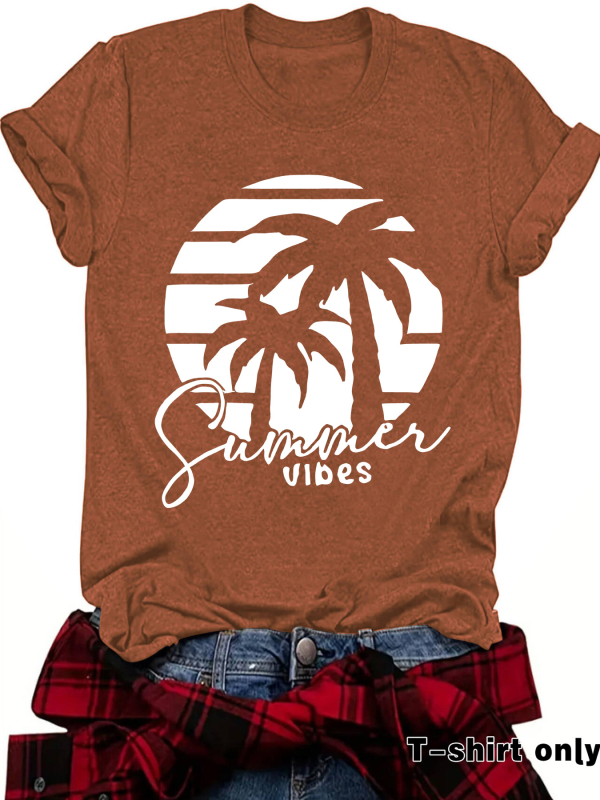 Független Állomású, Határokon Átnyúló Nyári Európai és Amerikai Tájkép Mintás, Kereknyakú Pulóver, Rövid Ujjú, eBay-es Női Póló