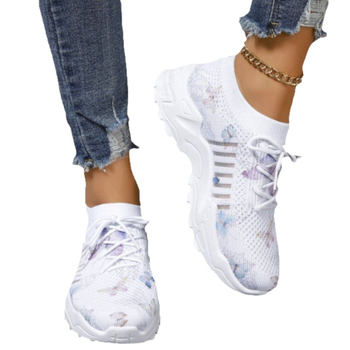 Moteriški madingi užsienio prekybos skraidantys austi batai, universalūs, neslystantys, atsparūs dilimui, lengvi, dideli batai, lankiniai sportbačiai