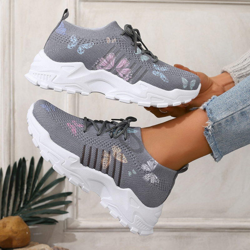 Moteriški madingi užsienio prekybos skraidantys austi batai, universalūs, neslystantys, atsparūs dilimui, lengvi, dideli batai, lankiniai sportbačiai