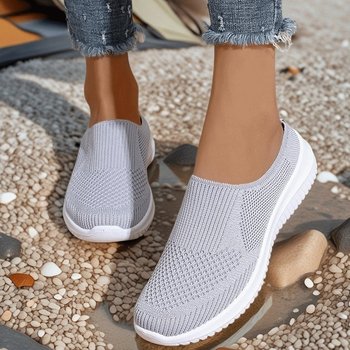 Pantofi sport casual transfrontalieri noi de dimensiuni mari pentru femei, tricotate cu mușchi, Temu, Dropshipping, la modă, respirabili, cu jumătate de pantofi, cu talpă moale și gură mică