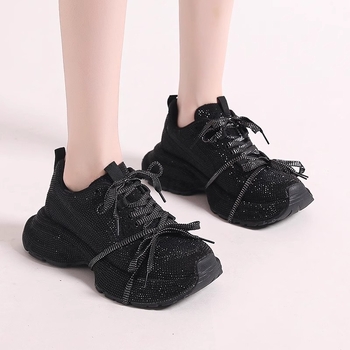 Storapadžiai „Torre“ moteriški batai, madingi 2024 m., nauji, kvėpuojantys, su cirkoniais, pilnais deimantiniais dirželiais, madingi, europietiški laisvalaikio sportbačiai