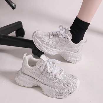 Storapadžiai „Torre“ moteriški batai, madingi 2024 m., nauji, kvėpuojantys, su cirkoniais, pilnais deimantiniais dirželiais, madingi, europietiški laisvalaikio sportbačiai