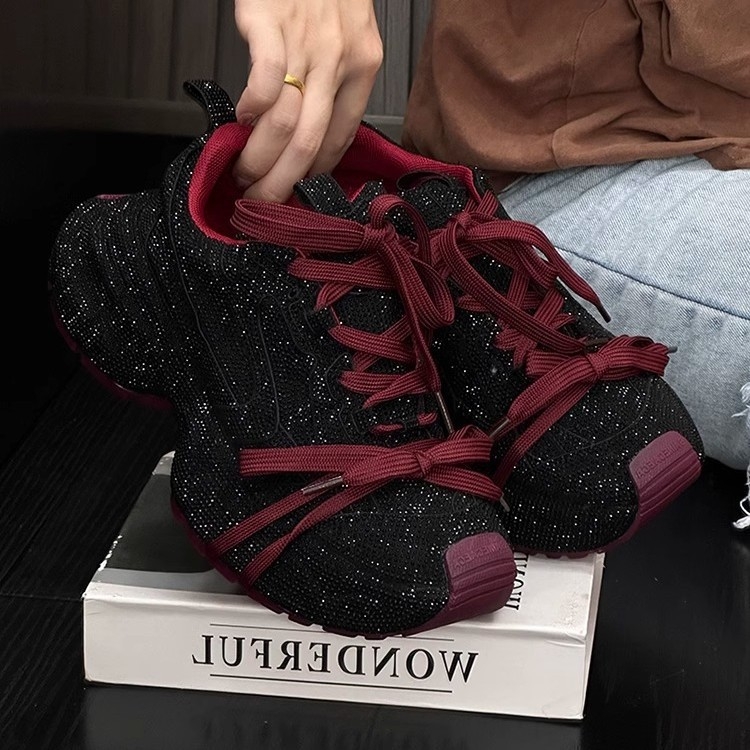 Storapadžiai „Torre“ moteriški batai, madingi 2024 m., nauji, kvėpuojantys, su cirkoniais, pilnais deimantiniais dirželiais, madingi, europietiški laisvalaikio sportbačiai