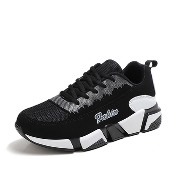 Φθινοπωρινά αναπνεύσιμα παπούτσια με πλέγμα, μαύρα παπούτσια, νέα μοντέρνα γυναικεία παπούτσια, φλατ παπούτσια για τρέξιμο για φοιτητές, κορεάτικα αθλητικά παπούτσια