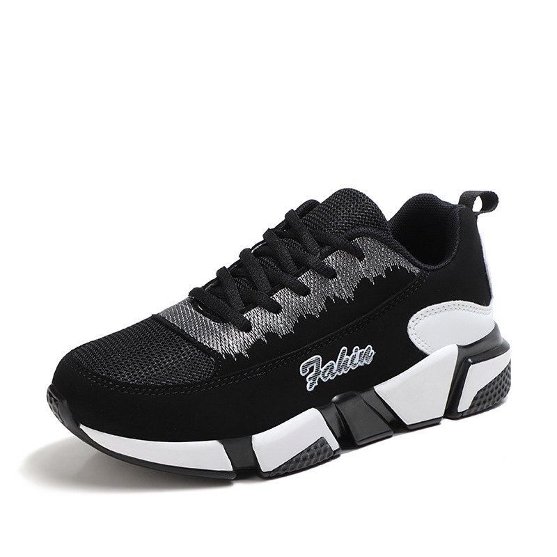 Jesenske mrežaste prozračne ležerne cipele, crne cipele, ženske nove moderne cipele, ravne tenisice za trčanje u korejskom stilu